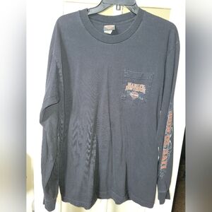 Harley Davidson Pocket Pompano Beach Fla  Longleeve T-shirt - Size Large